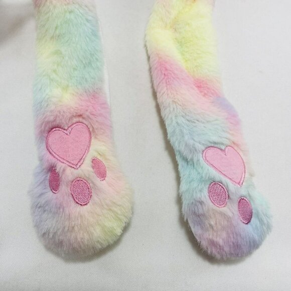 Bunny Rabbit Hat Ear Plush Toy Moving Easter Costume Colorful Rainbow Long Leg - Picture 5 of 10